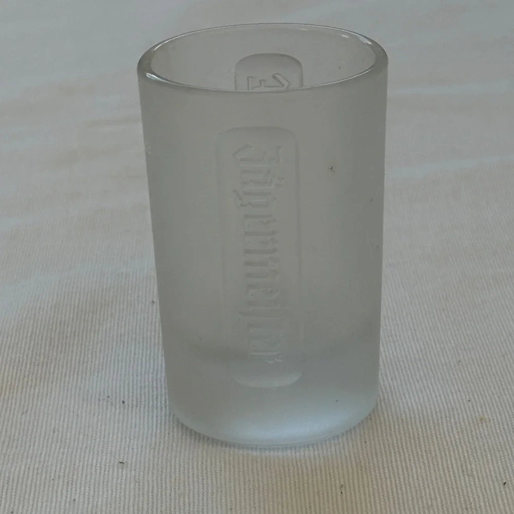 Jägermeister Frosted Shot Glass‎ 1 fl oz Embossed Logo Collectible Barware
